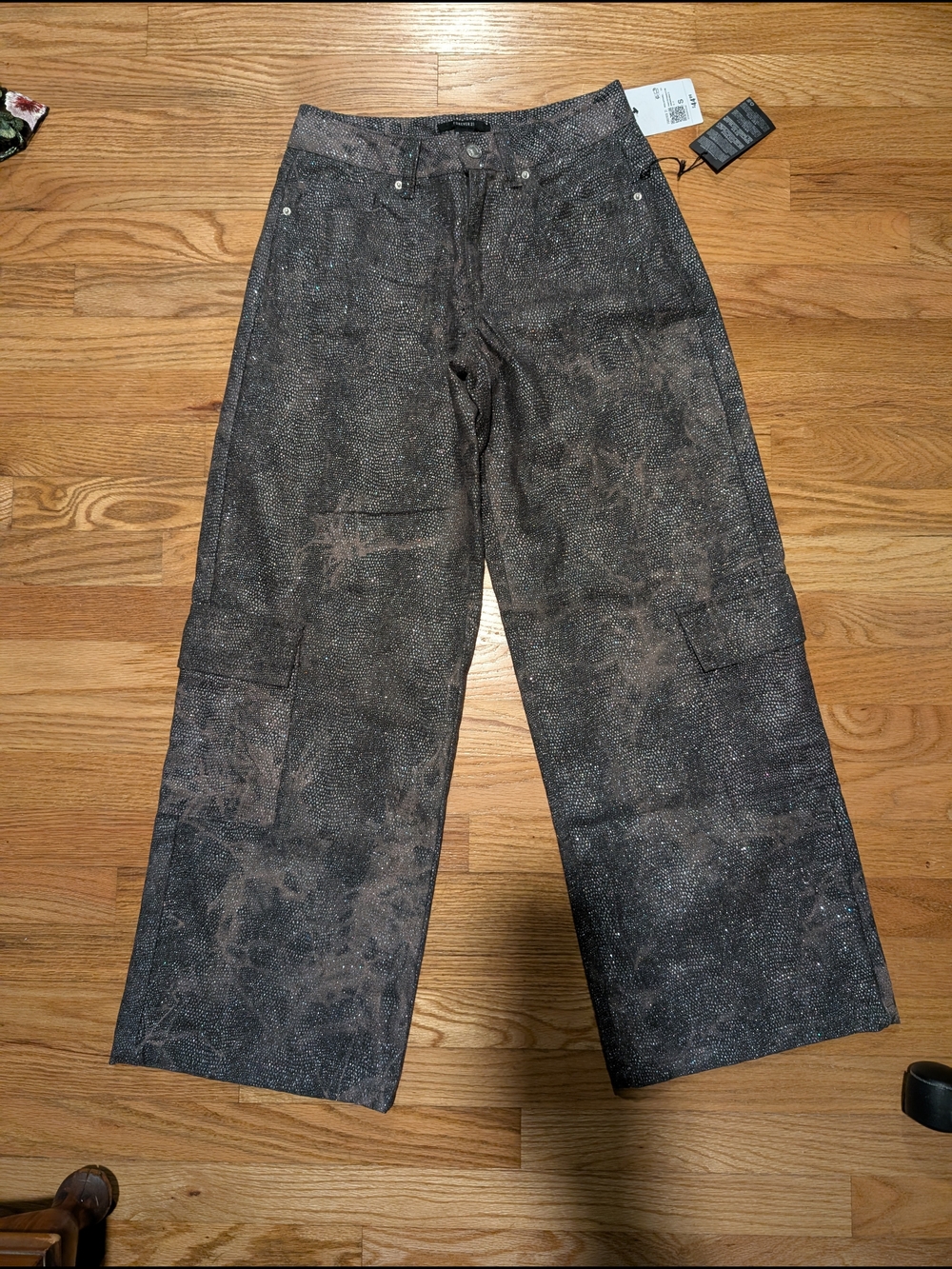 Forever 21 Metallic Charcoal Sparkle Pants